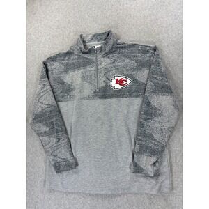 Kansas City Chiefs Zubaz 1/4 Zip Sideline Pullover (Men's XL) Gray